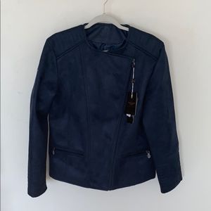 AC Luxury Collection Navy Suede Zip Up Jacket